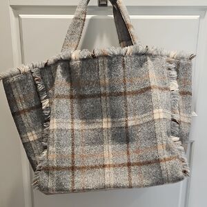 Velvet Graham Plaid Flannel Wool Bag